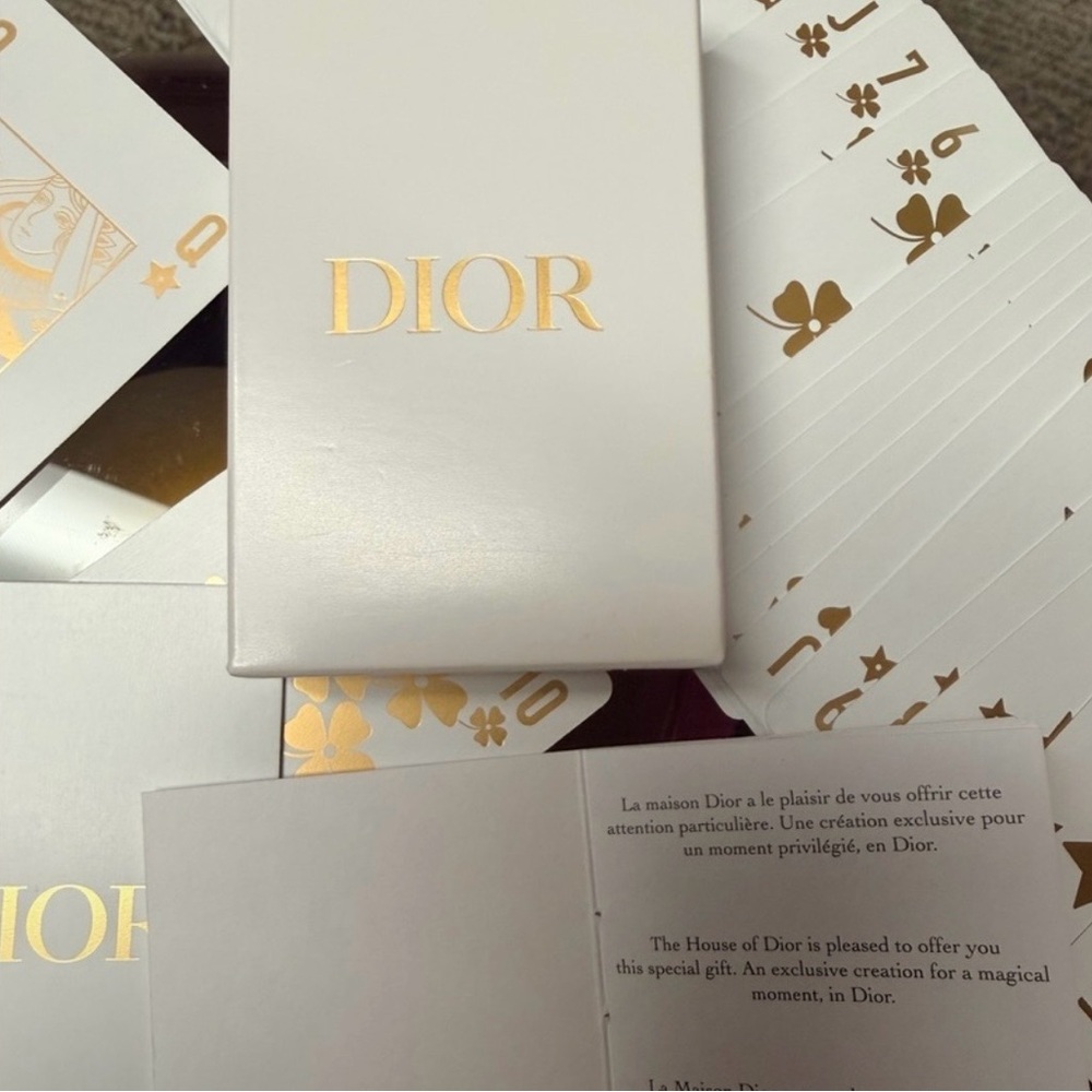 Dior Gold and White Playing Cards